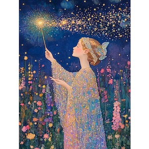 5D DIY Full Drill Square Round Diamond Painting Kit Fantasy,Girl Diamond Embroidery Home Decor