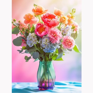 Floral Diamond Painting Kit: DIY 5D Embroidery Home Decor