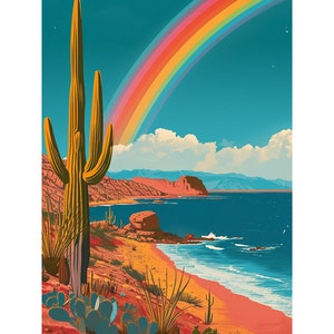 Rainbow Cactus Diamond Painting Kit: DIY Home Decor