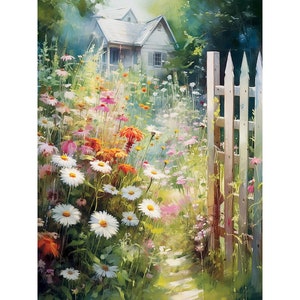 Wildflower Garden Diamond Painting Kit: Square/Round Drill Embroidery