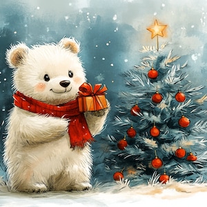Kit de peinture diamant Ours de Noël : décoration d&#39;intérieur DIY