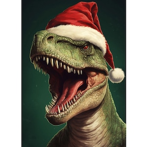 Christmas T-Rex Diamond Painting Kit: DIY Home Decor