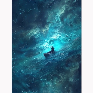 5D DIY Full Drill Square Round Diamond Painting Kit Fantasy,Boat Diamond Embroidery Home Decor