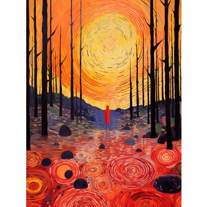 5D DIY Full Drill Square Round Diamond Painting Kit Fantasy, Sun Diamond Embroidery Home Decor