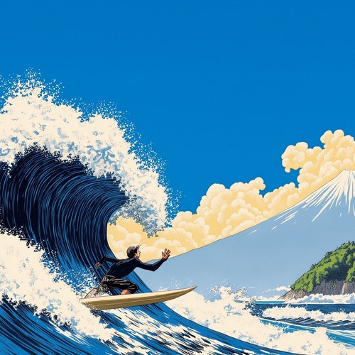 Surfing Diamond Painting Kit, Fantasy Ocean Wave, DIY Home Decor