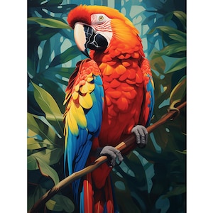 Parrot Diamond Painting Kit: DIY 5D Embroidery Home Decor