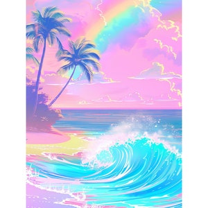 5D DIY volledige boor vierkante ronde diamant schilderij Kit Fantasy, Seaside Diamond Embroidery Home Decor