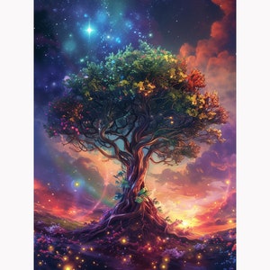 Kit de peinture au diamant Arbre fantastique : décoration d&#39;intérieur à faire soi-même