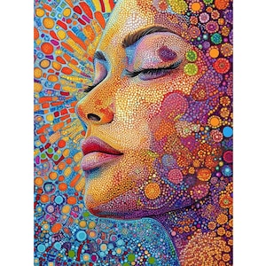 Kit de peinture diamant 5D : broderie femme fantaisie, décoration d&#39;intérieur