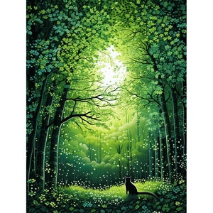 5D DIY volledige boor vierkante ronde diamant schilderij Kit Fantasy, Forest Diamond Embroidery Home Decor