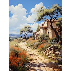 5D DIY Full Drill Square Round Diamond Painting Kit Fantasy, Countryside Diamond Embroidery Home Decor