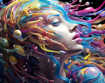 Abstract Woman Diamond Painting Kit: 5D DIY Embroidery Home Decor