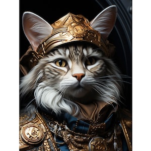 Fantasy Cat Diamond Painting Kit: Full Drill Square/Round Embroidery