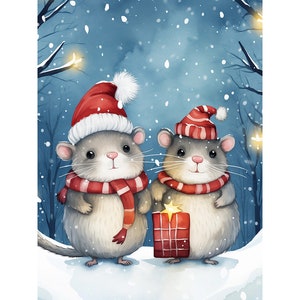 Kit de peinture diamant souris de Noël : décoration d&#39;intérieur DIY