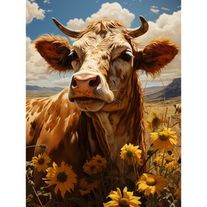 Cow Diamond Painting Kit: Animal Embroidery DIY Home Decor