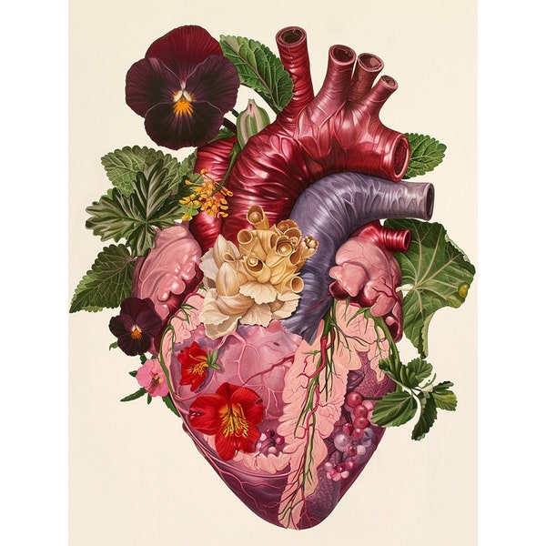Floral Heart 5D Diamond Painting Kit: Fantasy Home Decor
