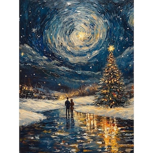Christmas Night Diamond Painting Kit: DIY 5D Embroidery Home Decor