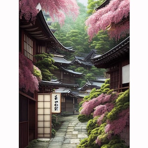 Japanese Street Scene Diamond Painting Kit: Full Drill DIY Embroidery