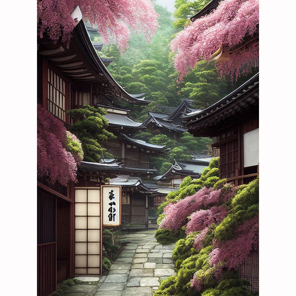 Kit de pintura de diamantes con escena callejera japonesa: taladro completo para bordar