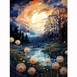 5D DIY Diamond Painting Kit: Fantasy Creek Embroidery Home Decor