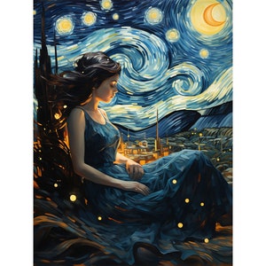 Starry Night Diamond Painting Kit: DIY 5D Embroidery Home Decor
