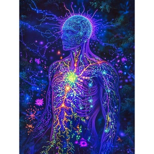 5D DIY Full Drill Square Round Diamond Painting Kit Fantasy,Psychedelic Diamond Embroidery Home Decor