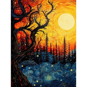 Kit de peinture au diamant Fantasy Forest : décoration d&#39;intérieur à faire soi-même
