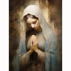 5D DIY Full Drill Square Round Diamond Painting Kit Fantasy,Blessed Mary Diamond Embroidery Home Decor