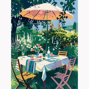 Kit de peinture diamant pique-nique dans le jardin : décoration d&#39;intérieur à faire soi-même