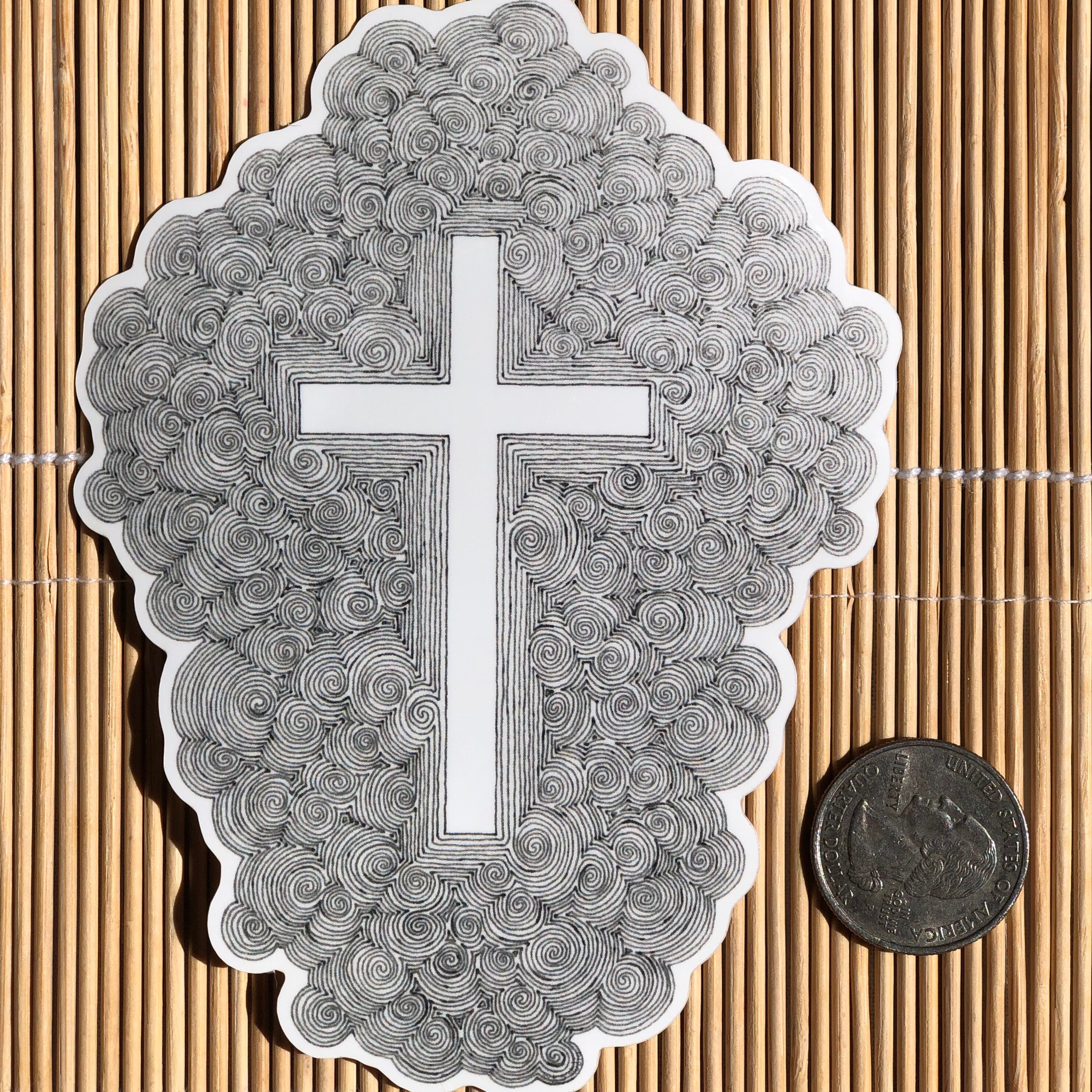 Large Cross Sticker - Etsy