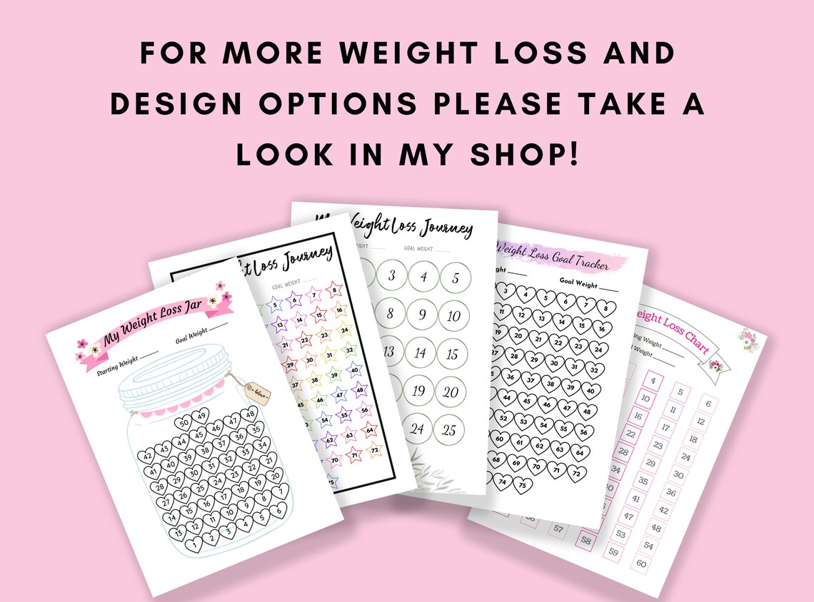 Printable Weight Loss Chart for up to 125lbs Weight Loss Etsy UK