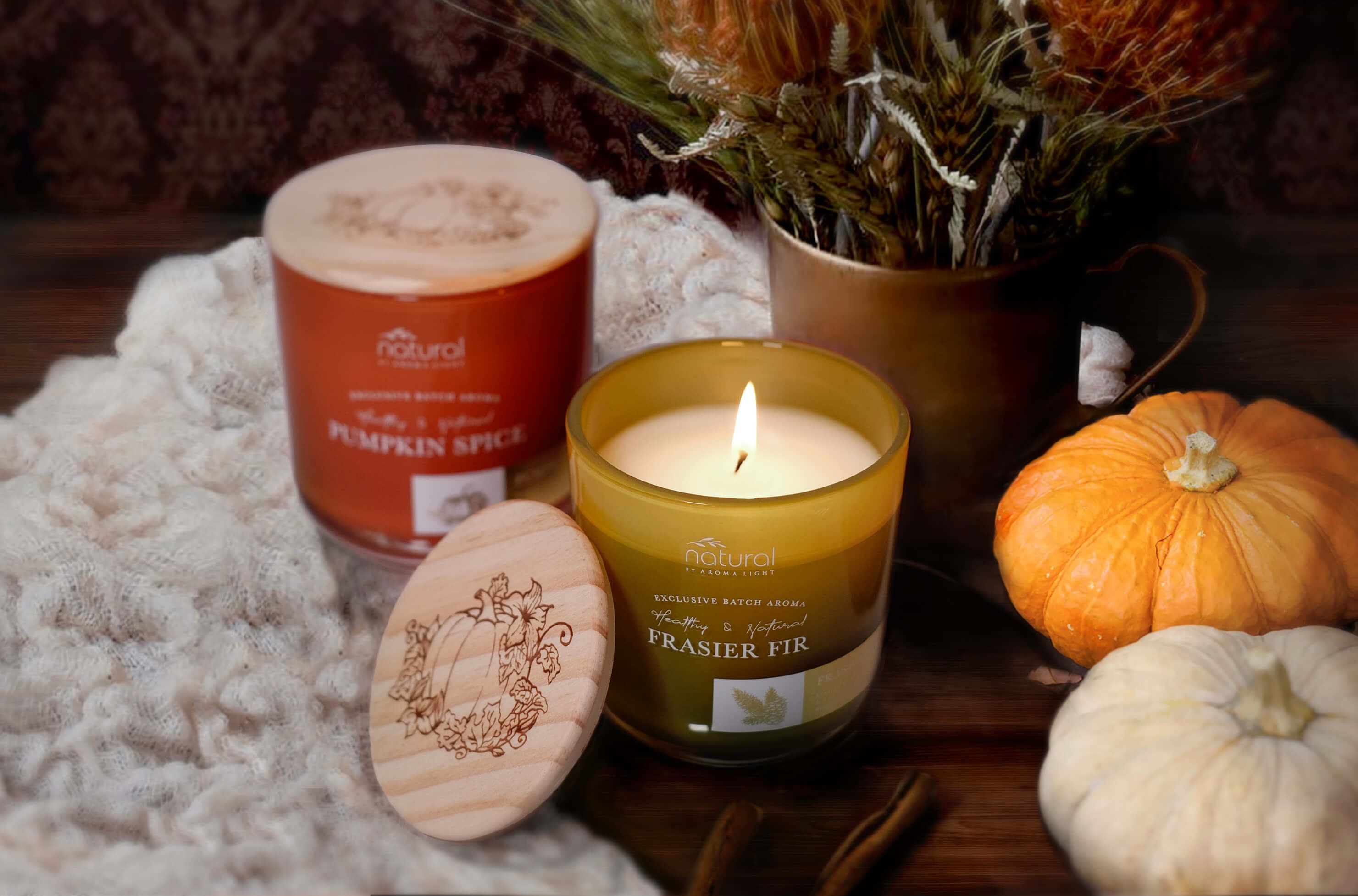 Pumpkin Spice Aroma Light Scented Candle Handmade Gift Etsy