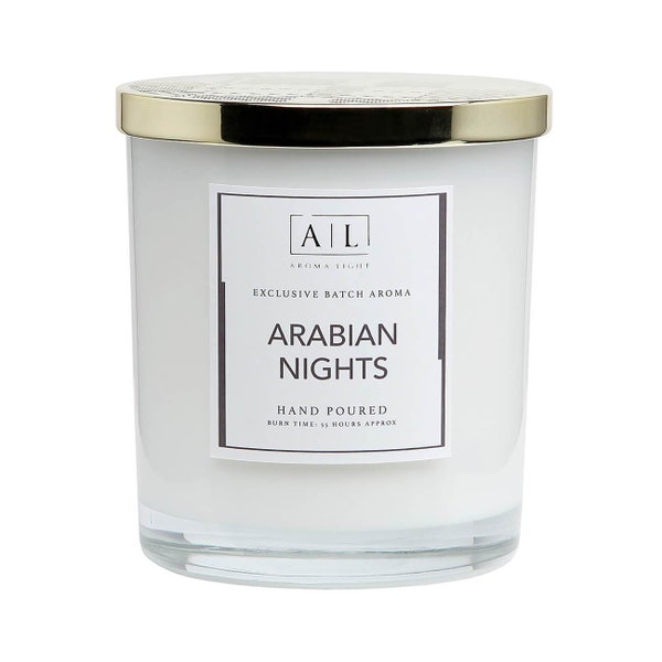 Arabian Nights | Aroma Light Scented Candle | Handmade | Fougere Fragrance | Gift for Her/Him