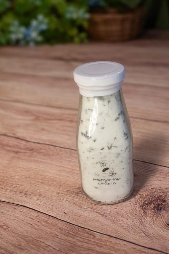 Lavender Goat Milk Bath Soak in Glass Bottle