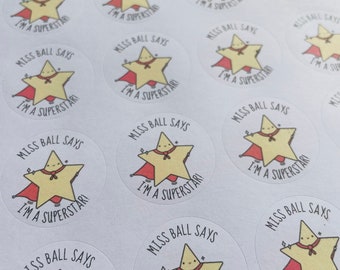 Star Stickers - Teacher Stickers - Reward Stickers - Personalised Stickers - Teacher Gifts - Teacher Stationery - NQT - Pun Stickers