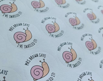 Snail Stickers - Teacher Stickers - Reward Stickers - Personalised Stickers - Teacher Gifts - Teacher Stationery - NQT - Pun Stickers