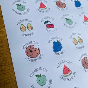 Food Stickers - Teacher Stickers - Reward Stickers - Personalised Stickers - Teacher Gifts - Teacher Stationery - NQT