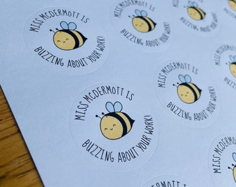 Bee Stickers - Teacher Stickers - Reward Stickers - Personalised Stickers - Teacher Gifts - Teacher Stationery - NQT -  Pun Stickers- ECT