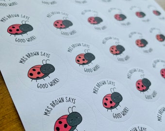 Ladybird Stickers - Teacher Stickers - Reward Stickers - Personalised Stickers - Teacher Gifts - Teacher Stationery - NQT - Stickers- ECT