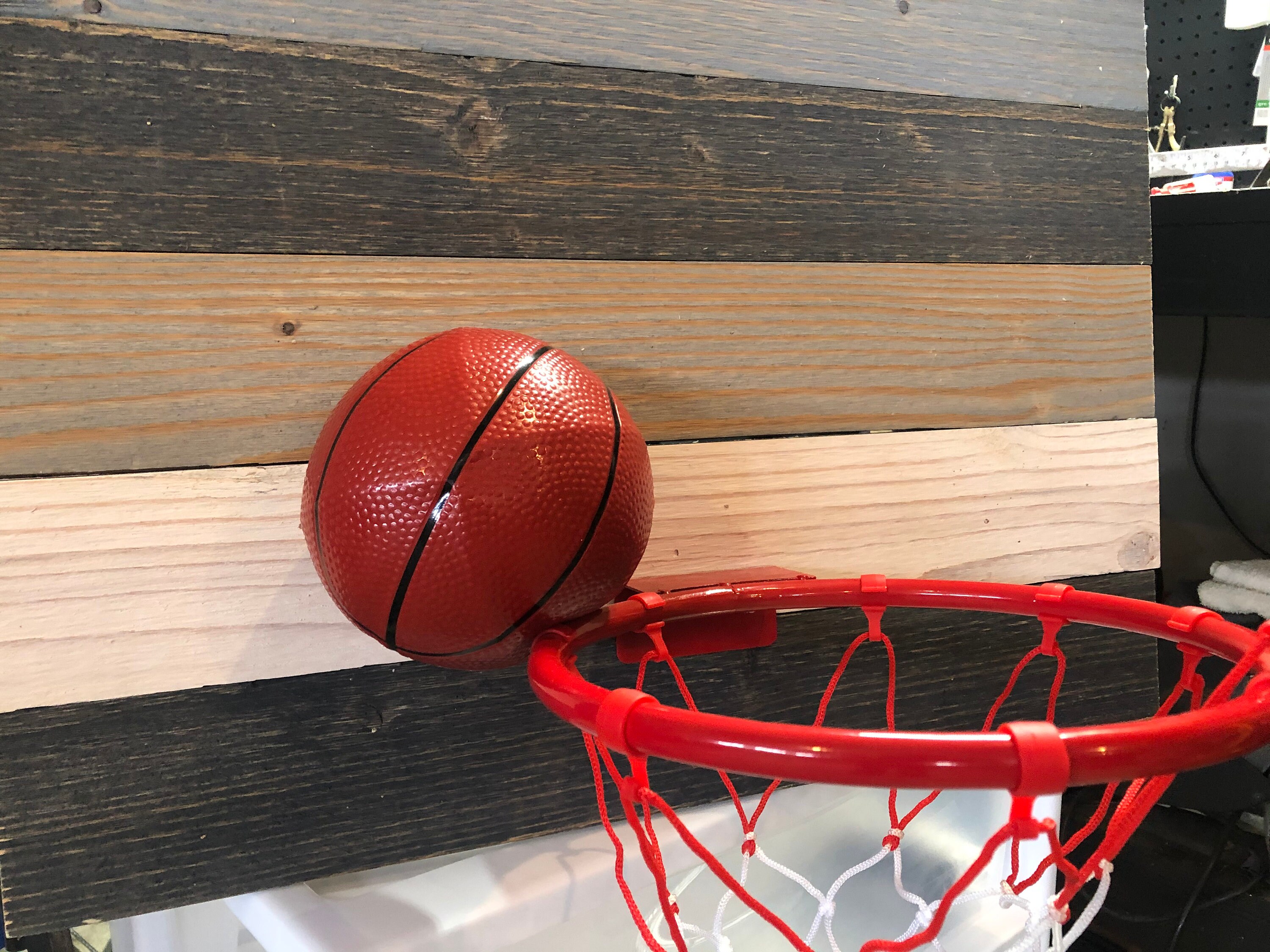 Reclaimed Wood Basketball Hoop With Small Plastic Basketball Etsy
