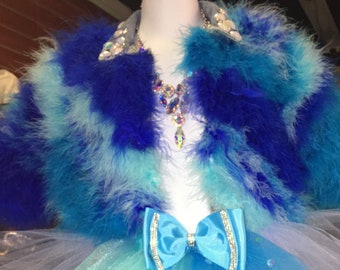 Chaqueta de piel sintética con temática congelada azul multicolor