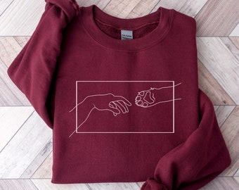 Adam Creation Sweater, Dog Mom Crewneck, Dog Rescue Sweatshirt, Veterinarian Tee, Minimalist Sweater, Rescue Dog, Foster Dog, Dog Lover Gift