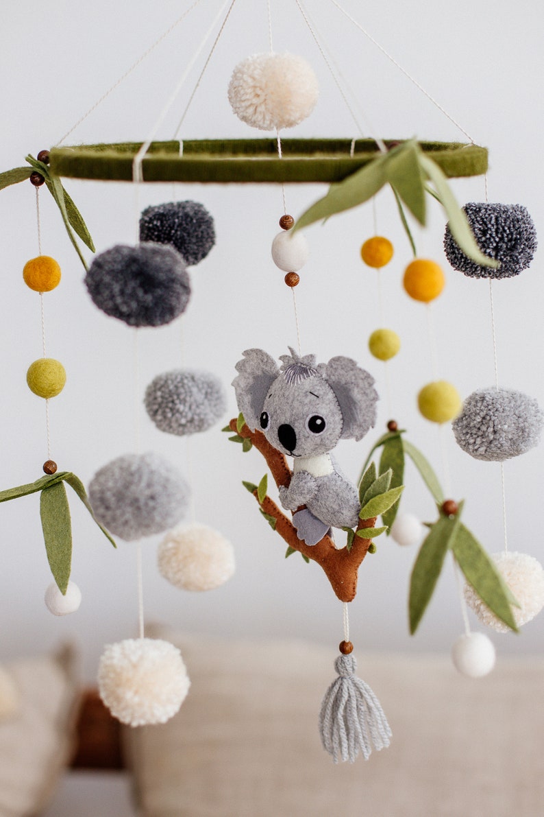 Koala Mobile Natural Baby Mobile Koala Nursery Decor Etsy