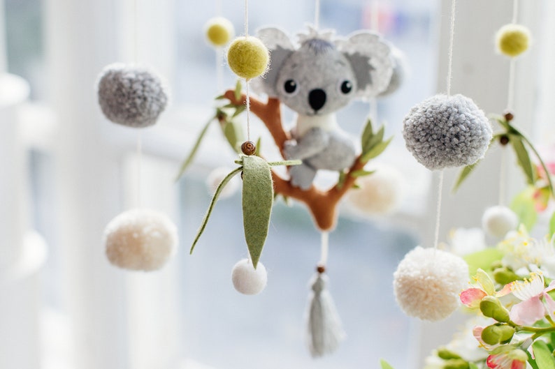 Koala Mobile Natural Baby Mobile Koala Nursery Decor Etsy