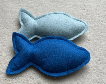 Wool Felt Catnip Fish Toy - Set of 2
