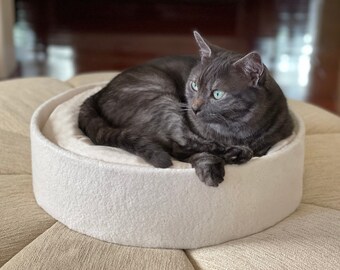 Nido Organic Cat Bed, Round Cat Bed