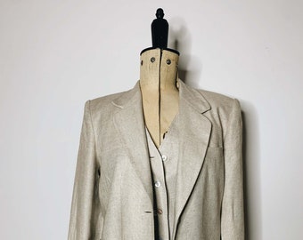 Linen waistcoat and blazer set