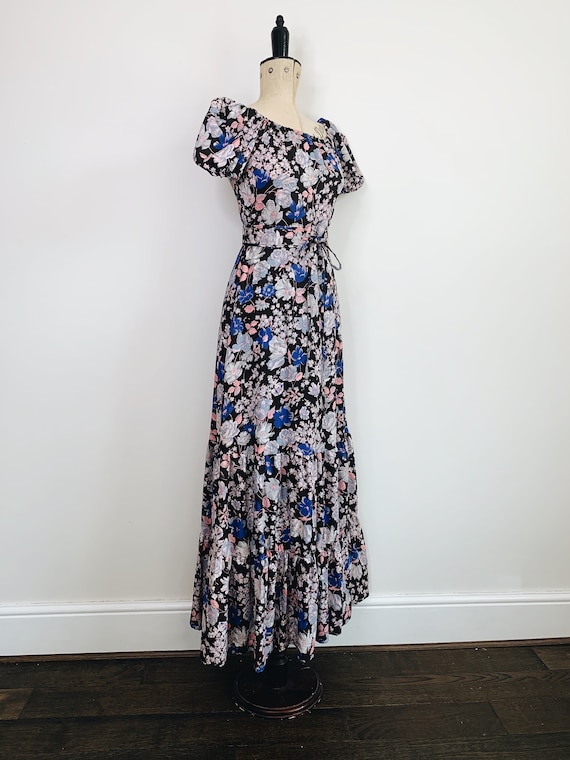 70s Prairie floral belted dress - image 6