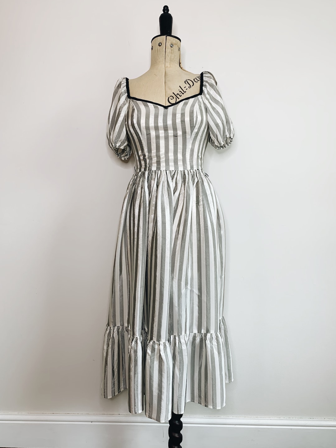 パーティードレス Draped Peasant Skirt Dress Rainbow Peasant Skirt
