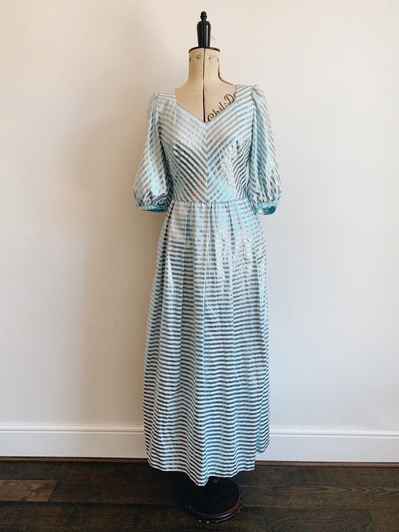 Prairie metallic stripe dress